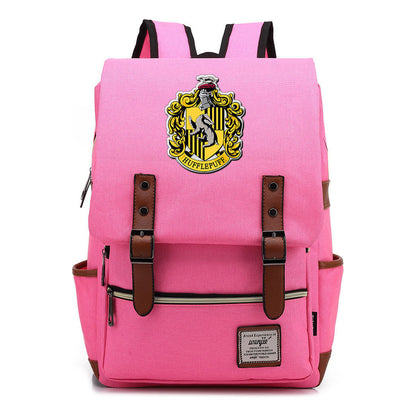 School Of Magic Printed Student School Bag Men's And Women's Casual Belt Buckle Classic Backpack