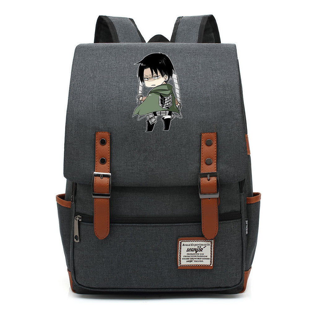 The Giant Of Manga Attack Printed Teenage Student Backpack For Men And Women With Casual Belt Buckle Classic Backpack 43*29*13.5cm