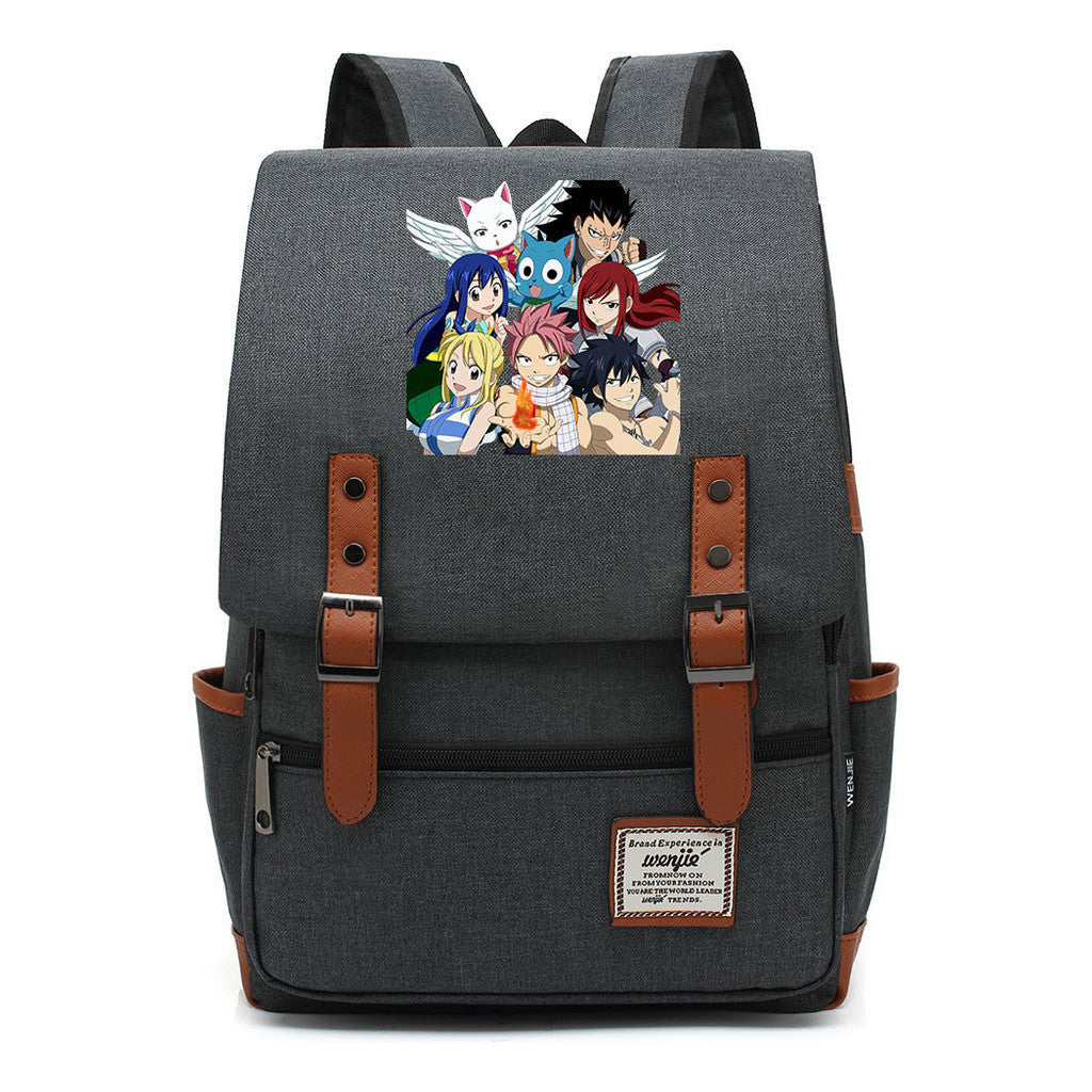 Printed Teenage Student Backpack For Men And Women With Casual Belt Buckle Classic Backpack 38*27*12.5cm