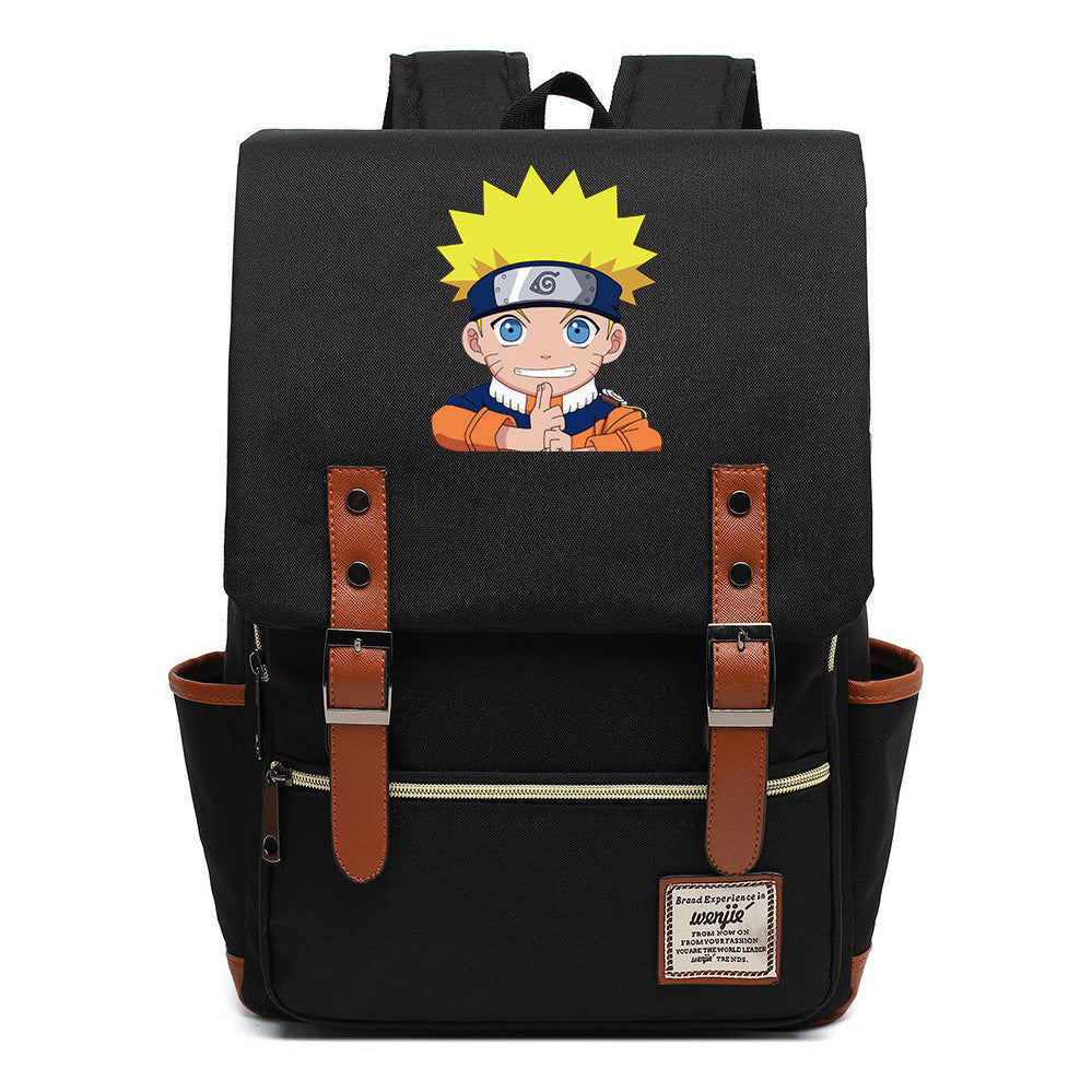 Naruto Printed Teenage Student Backpack For Men And Women, Casual Belt Buckle, Classic Backpack 38*27*12.5cm