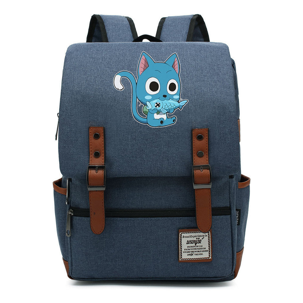Printed Schoolbag Leisure Belt Buckle Classic Backpack Young Students