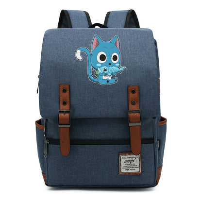 Printed Schoolbag Leisure Belt Buckle Classic Backpack Young Students
