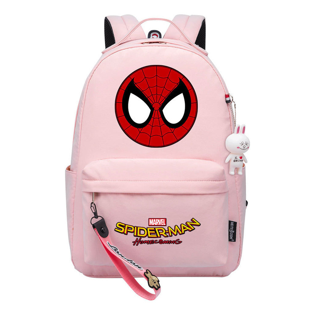 Superhero printed student backpack for boys and girls, casual travel bag with backpacks
