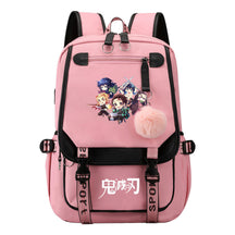 Cartoon Fashion Usb Youth Student Backpack Boy's And Girl's Leisure Ribbon Flip Backpack