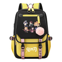 Comic Cartoon Fashion Usb Student Backpack Casual Woven Flap Backpack