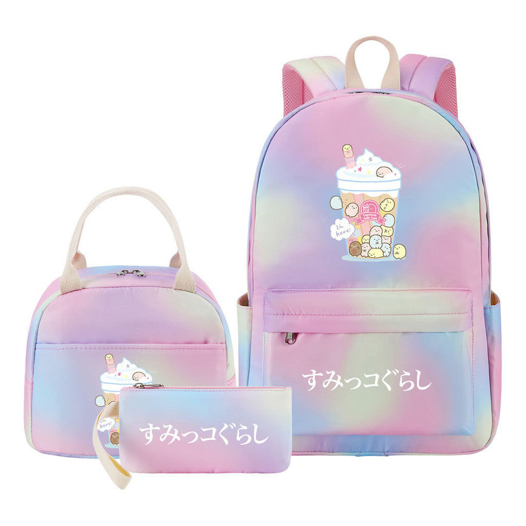 Corner Biology Student School Bag Lunch Bag Three Piece Set Backpack Set