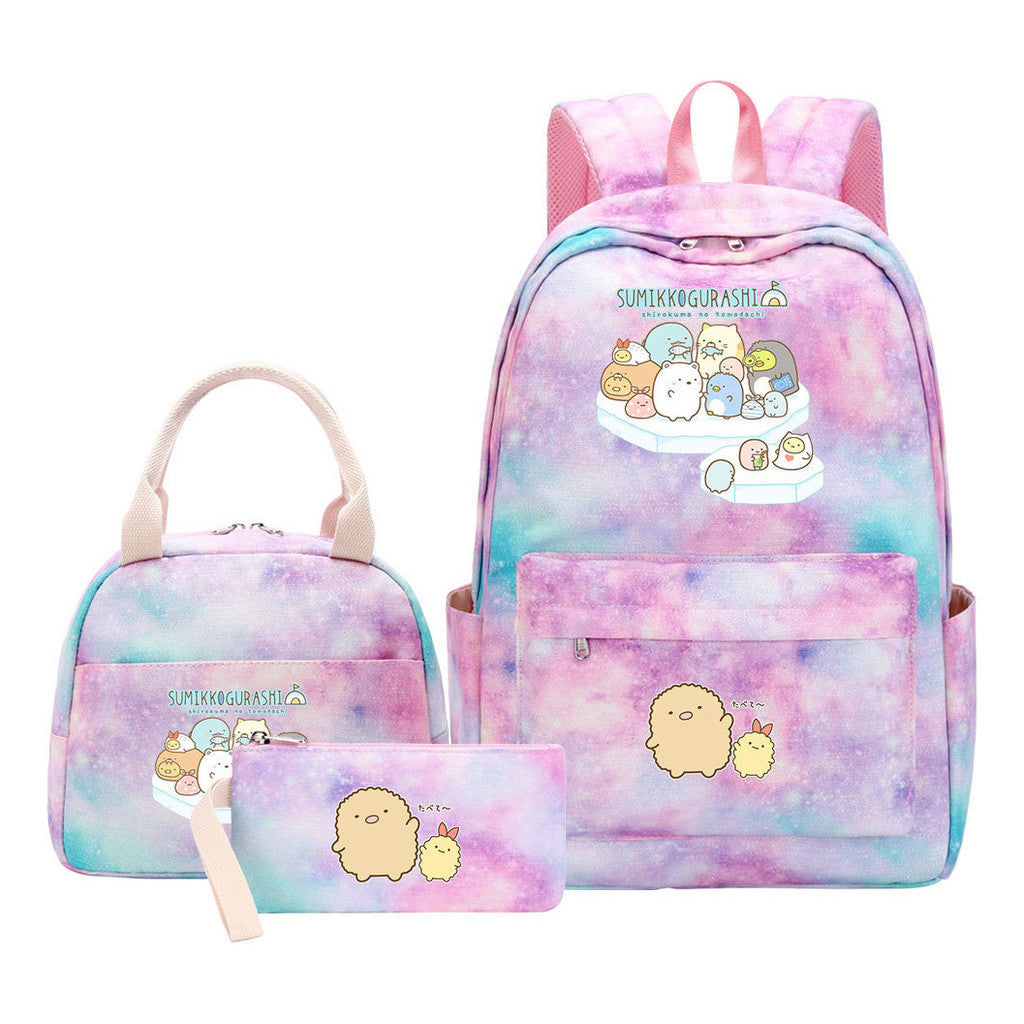 Corner Biology Student School Bag Lunch Bag Three Piece Set Backpack Set