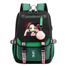 Comic Cartoon Fashion Usb Student Backpack Casual Woven Flap Backpack