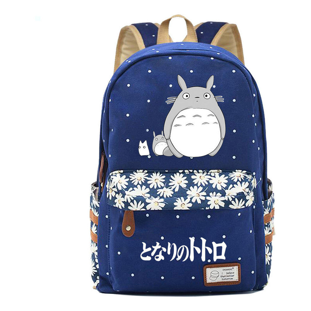 Printed Youth Student School Bag Fragmented Flower Leisure Backpack