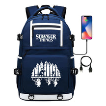 Strange Story Printed Usb Youth Student Backpack For Men And Women's Leisure Travel Backpack