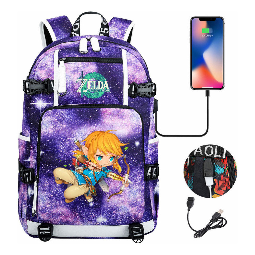 Printed Teenage Student Backpack For Men And Women With Backpacks