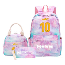 Sports Football Stars, Teenagers, Students, Girls, Backpacks, Lunch Bags, 3-piece Backpack Set