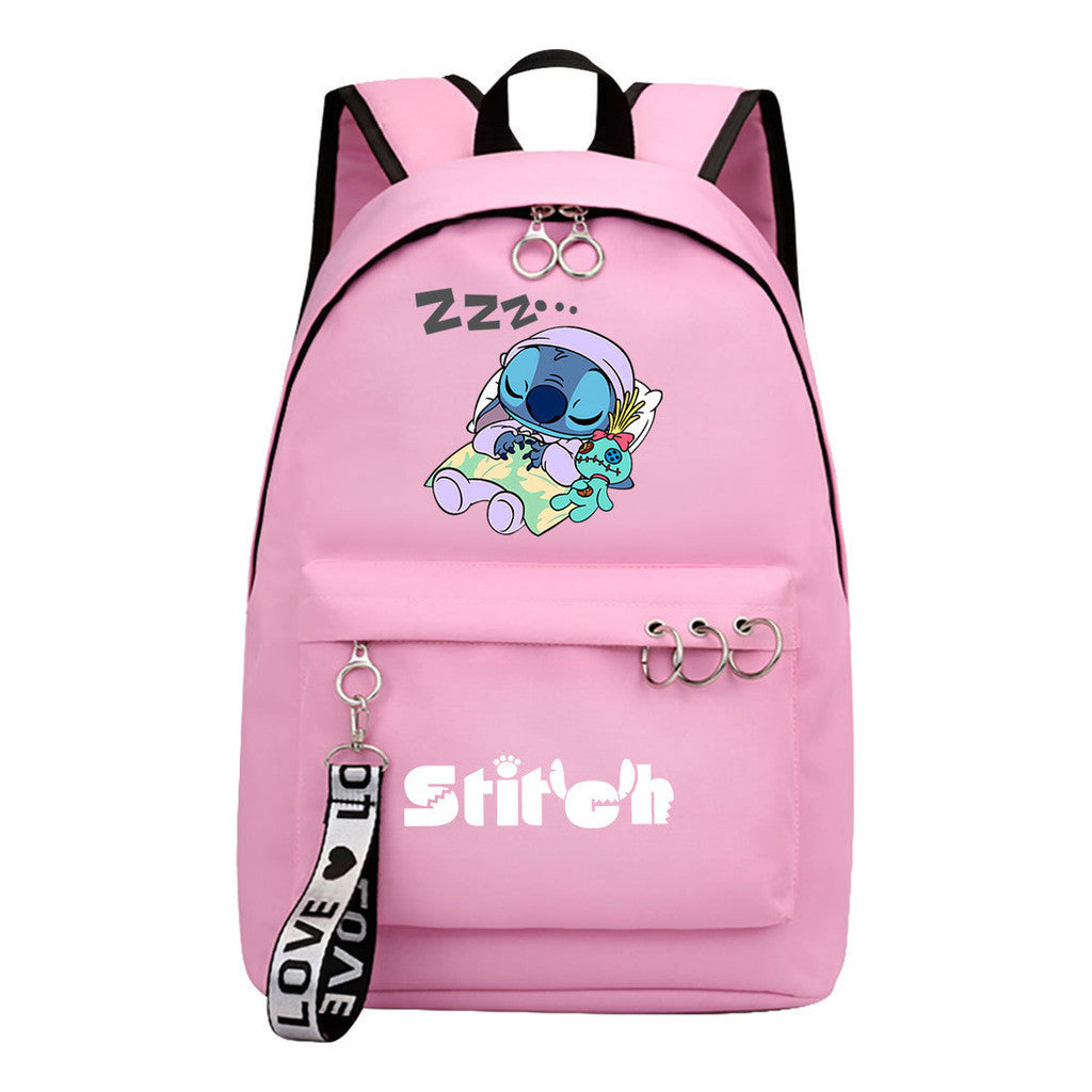 Anime Star Baby Stitch Youth Student School Bag Men's And Women's Backpack Lightweight Casual Backpack