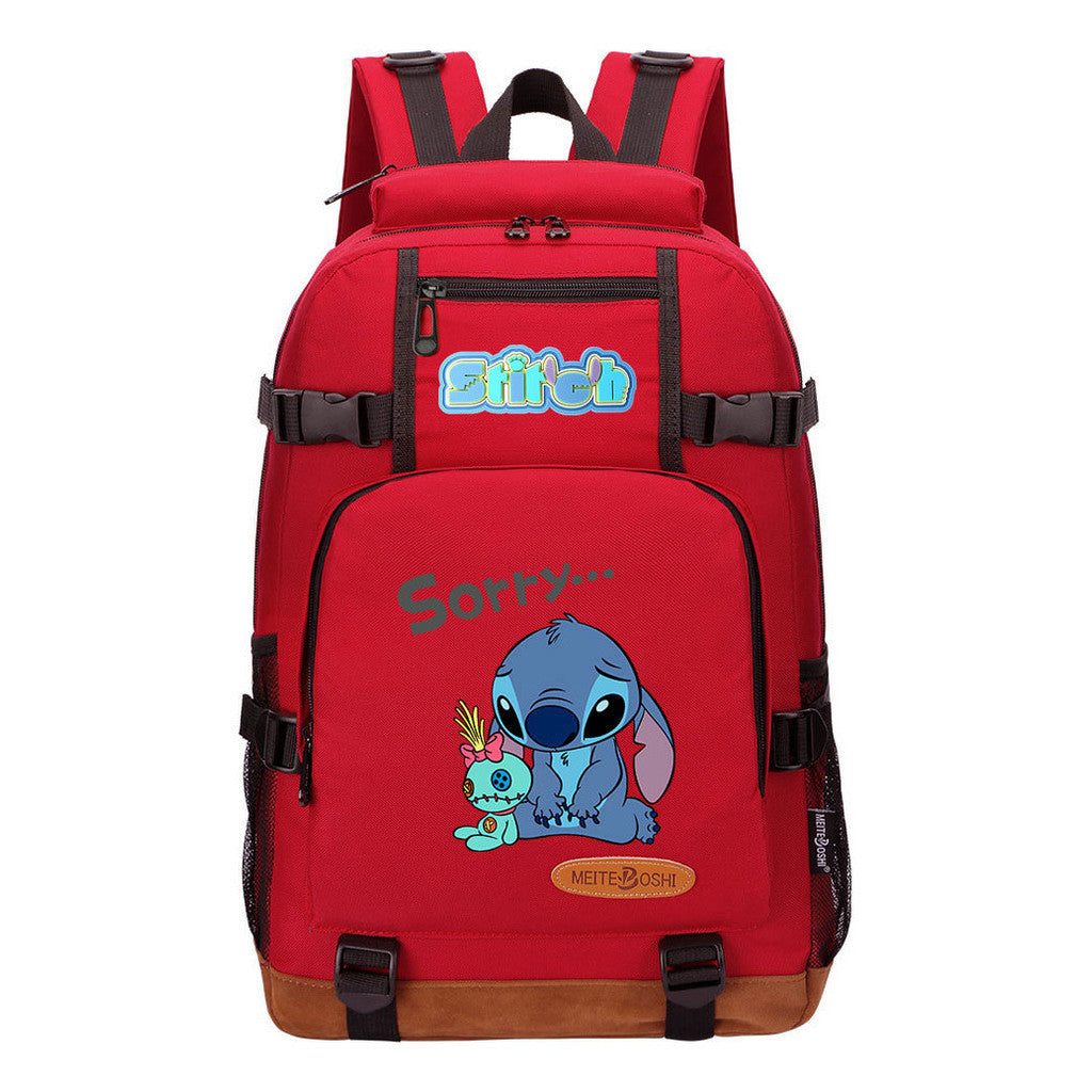 Anime Star Baby Stitch Printed Youth Backpack For Men And Women's Leisure Travel Backpack