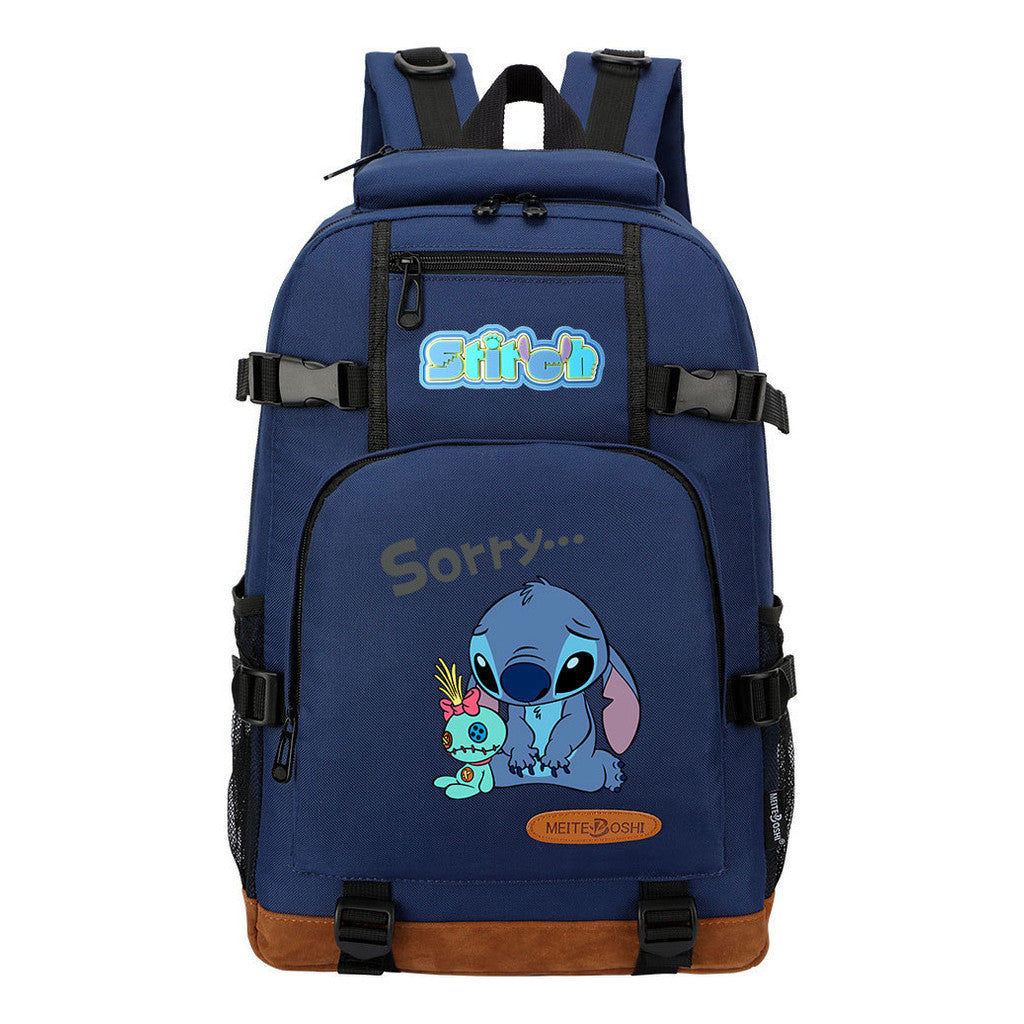 Anime Star Baby Stitch Printed Youth Backpack For Men And Women's Leisure Travel Backpack