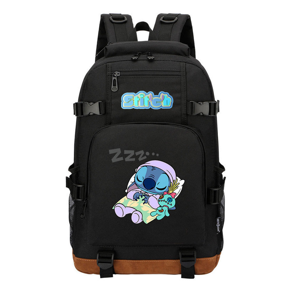 Anime Star Baby Stitch Printed Youth Backpack For Men And Women's Leisure Travel Backpack