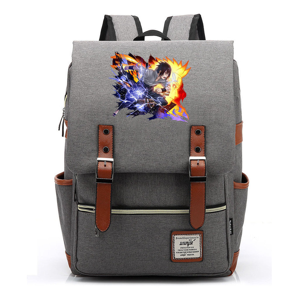 Naruto Printed Student Backpack For Men And Women, Casual Belt Buckle, Classic Backpack
