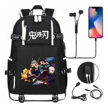 Cartoon Printed Usb Large Capacity Youth Student Backpack For Men And Women's Leisure Travel Backpack