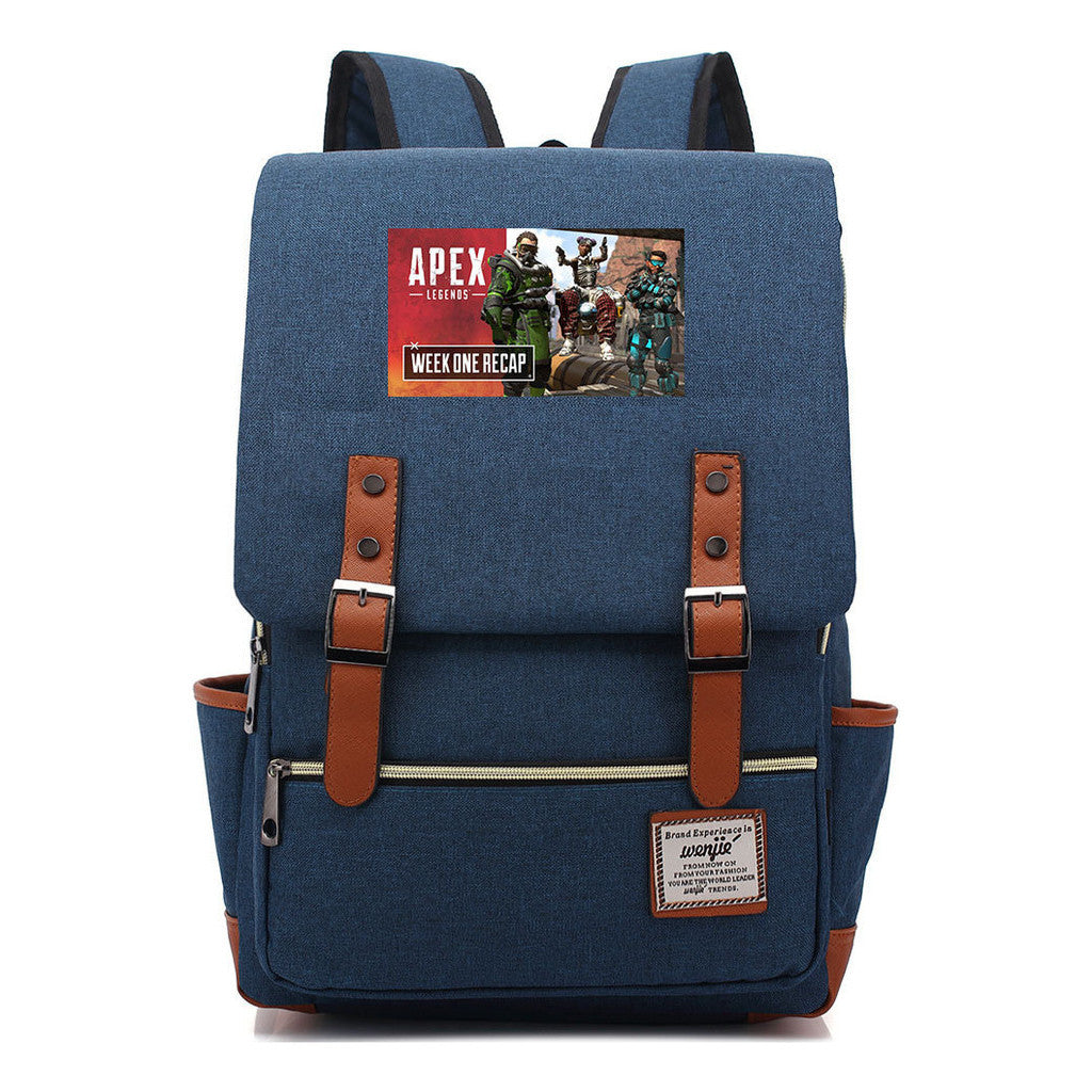 Printed Teenage Student Backpack For Men And Women With Casual Belt Buckle Classic Backpack