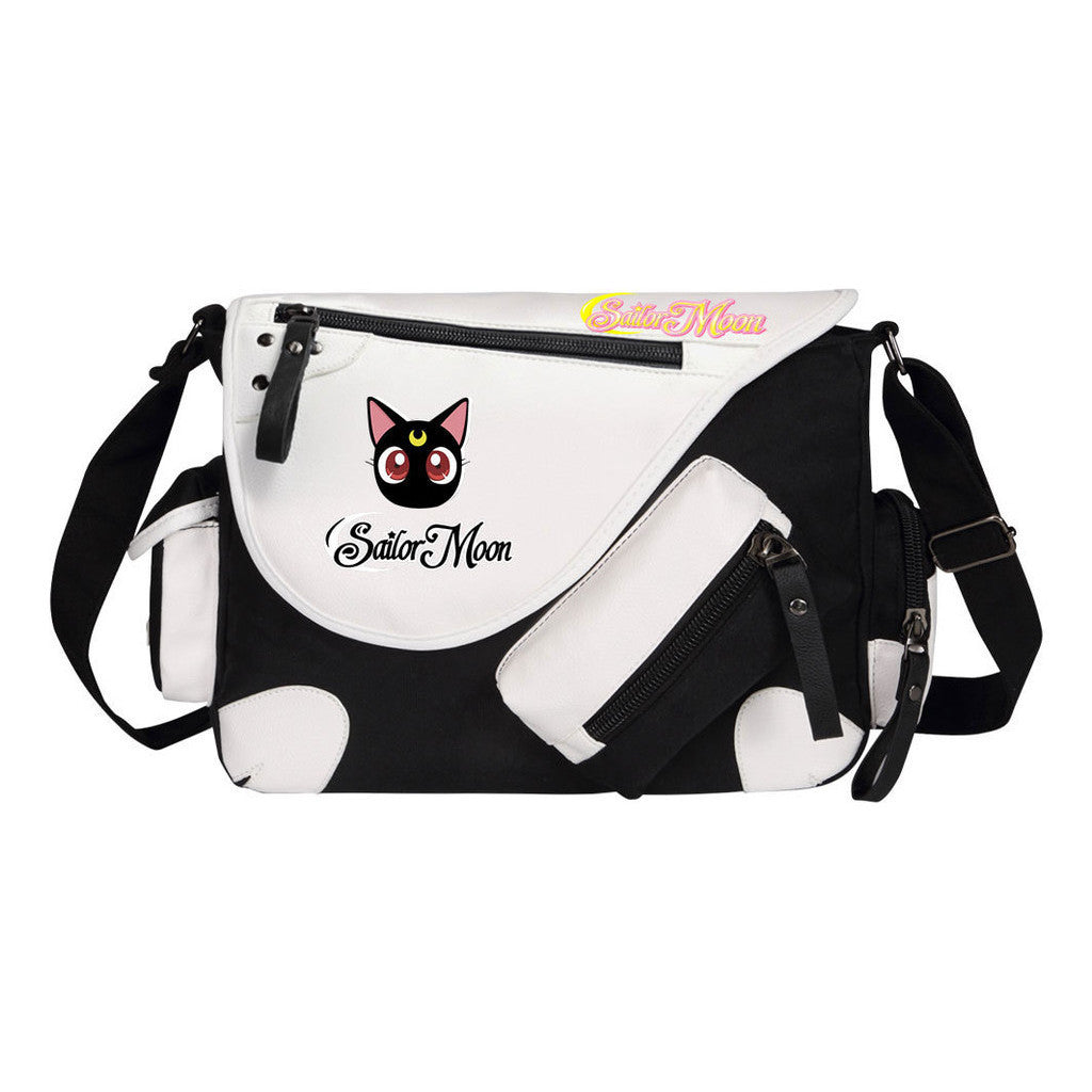 Beauty Girl Warrior Printed Youth Student School Bag Canvas Single Shoulder Bag Men's And Women's Casual Straddle Backpack