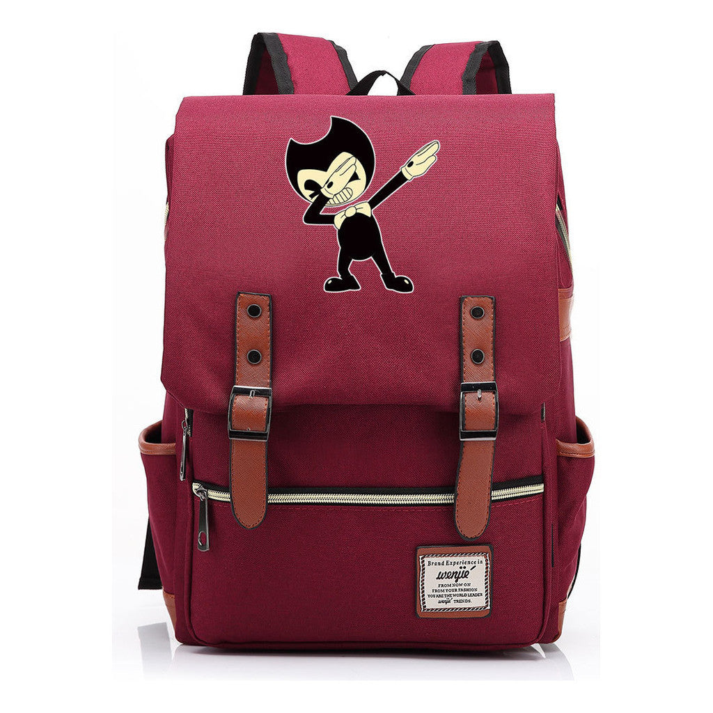 Printed Teenage Student Backpack For Men And Women With Casual Belt Buckle Classic Backpack