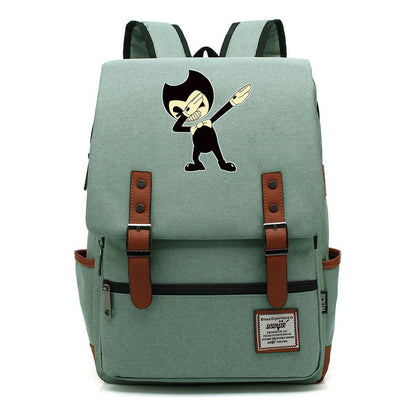 Printed Teenage Student Backpack For Men And Women With Casual Belt Buckle Classic Backpack