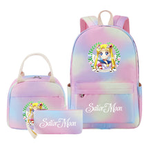 Beautiful Girl Warrior Teenage Student Girl Backpack Lunch Bag Three Piece Set Backpack Cover