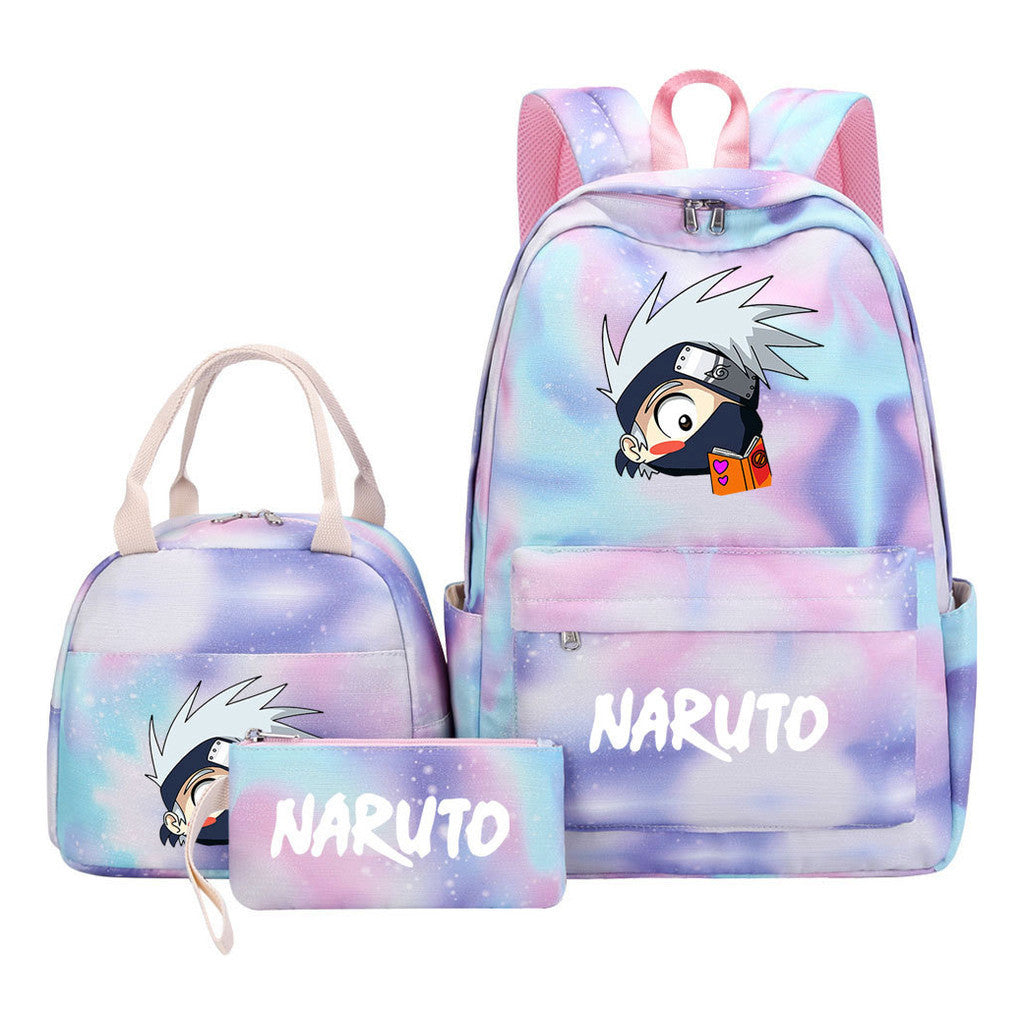 Naruto Teenage Girls School Bag Lunch Bag Three Piece Backpack Set