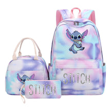 Interstellar Baby Stitch Student Girls School Bag Lunch Bag Three Piece Set Backpack Cover