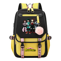 My Heroes Academy Usb Youth Student Backpack With Casual Woven Strap Flip Back Backpack