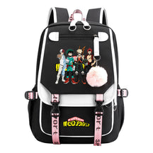 My Heroes Academy Usb Youth Student Backpack With Casual Woven Strap Flip Back Backpack