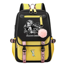 Cartoon Fashion Usb Student Backpack With Casual Woven Strap Flip Back Backpack