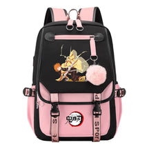 Cartoon Fashion Usb Student Backpack With Casual Woven Strap Flip Back Backpack