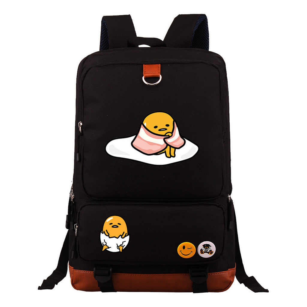 Cartoon Anime Lazy Egg Youth Student Backpack, Large Capacity Travel Bag, Boy's And Girl's Backpack