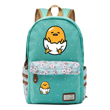 Cartoon Lazy Egg Printed Youth Student School Bag Fragmented Flower Boys And Girls Backpack
