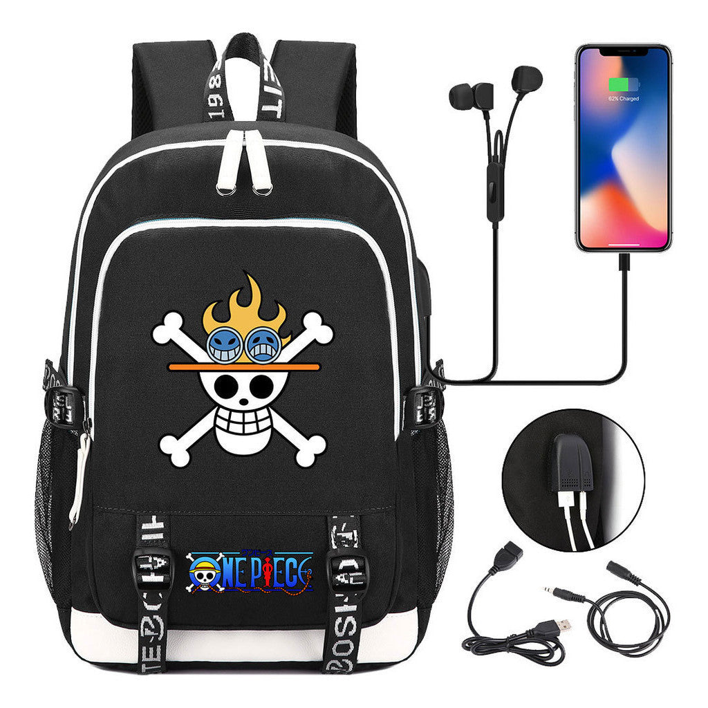 Pirate King Lufei Youth Student School Bag Usb Men's And Women's Leisure Backpack