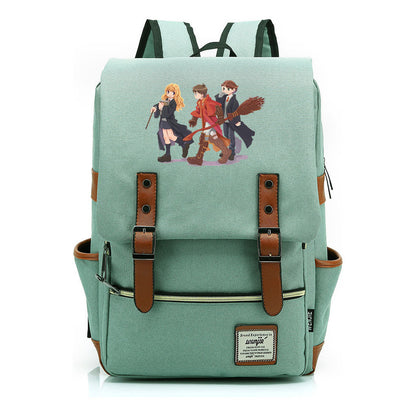 School Of Witchcraft And Wizardry Printed Youth Student School Bag Casual Belt Buckle Classic Backpack