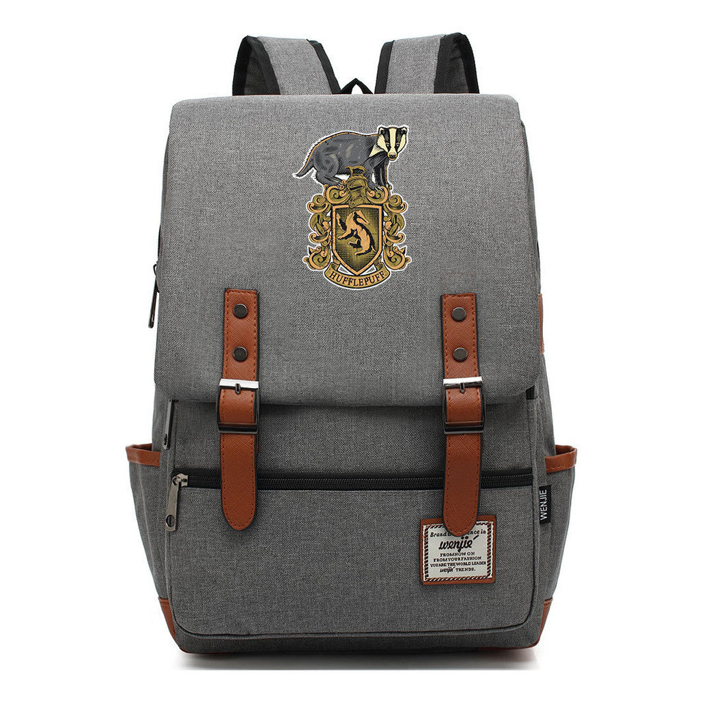 Printed Youth Student School Bag Casual Belt Buckle Classic Backpack 38*27*12.5cm