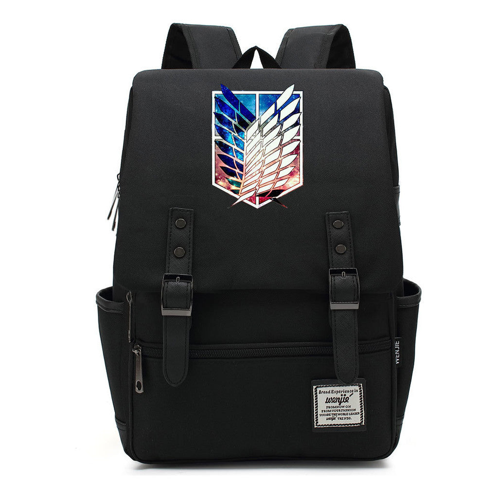 The Giant Of Manga Attack Printed Teenage Student Backpack For Men And Women With Casual Belt Buckle Classic Backpack  38*27*12.5cm