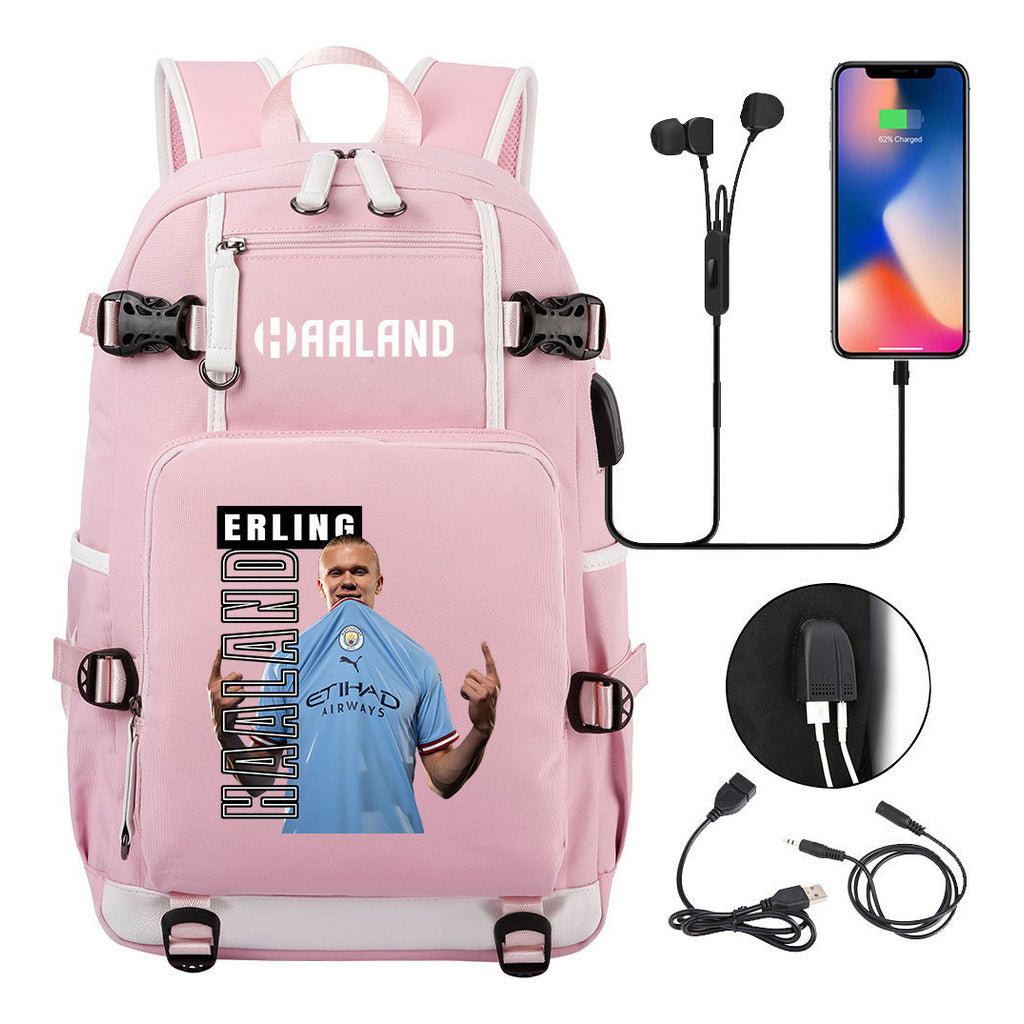 Basketball Star Harland Printed Youth Student Backpack With Large Capacity Leisure Travel Backpack