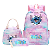 Interstellar Baby Stitch Youth Student Girls School Bag Lunch Bag Three Piece Set Backpack Set