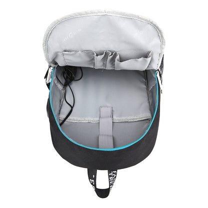 Usb Youth Primary And Secondary School Student Backpack For Men And Women's Leisure Sports Backpack