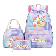 Game Corner Biology Youth Student Girls School Bag Lunch Bag Three Piece Set Backpack Set