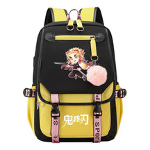 Comic Cartoon Fashion Usb Student Backpack Casual Woven Flap Backpack