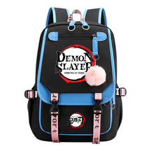 Japanese Cartoon Fashion Usb Student Backpack Casual Woven Flap Backpack