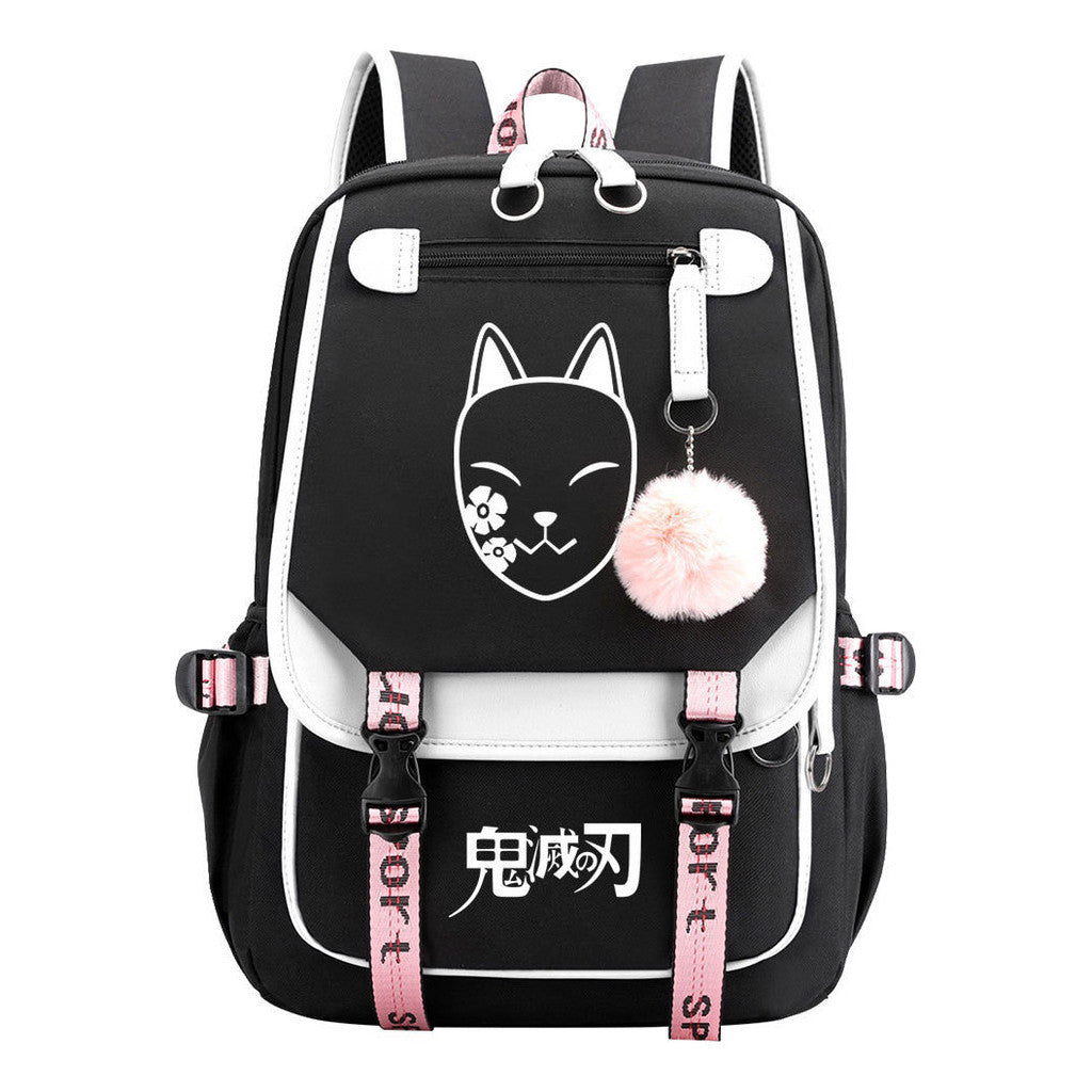 Cartoon Fashion Usb Youth Student School Bag Casual Ribbon Flip Backpack