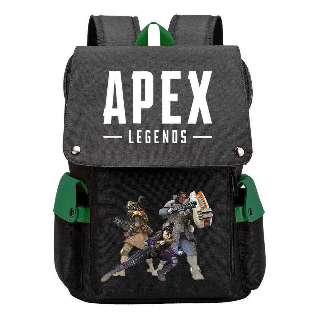 Apex Hero Print Usb Charging Cap Head Style Student School Bag Casual Backpack