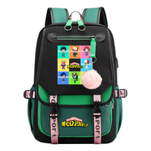 My Heroes Academy Usb Student Backpack, Casual Woven Strap Flip Back Backpack