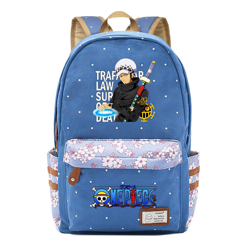 Anime Pirate Wang Lufei Printed Student School Bag Fragmented Flower Leisure Backpack