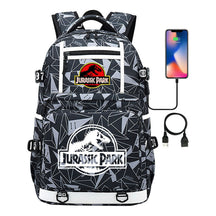 Jurassic Park Dinosaur Usb Youth School Bag Men's And Women's Backpack Leisure Travel Backpack